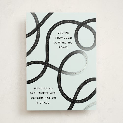 This is a sky graduation cards with standard by Heather Cairl called winding road printing on signature in greeting cards