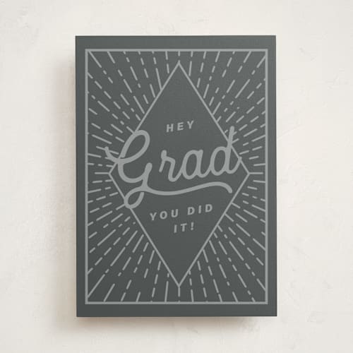 This is a slate graduation cards with standard by Susan Zinader called you did it printing on signature in greeting cards