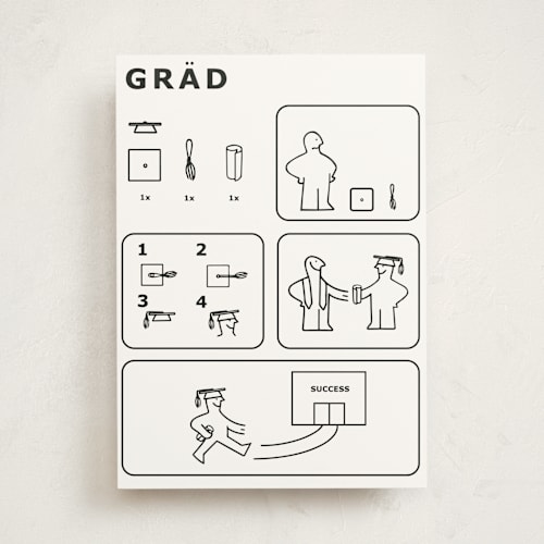 This is a cream graduation cards with standard by Charter Oaks Creative called instructions for the grad printing on signature in greeting cards