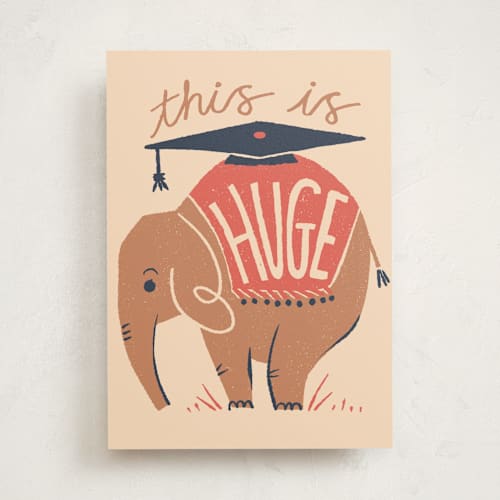 This is a peach graduation cards with standard by Vivian Yiwing called this is huge printing on signature in greeting cards