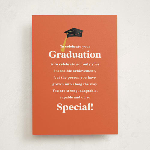 This is a ochre graduation cards with standard by Ashlee Townsend called celebrating you printing on signature in greeting cards