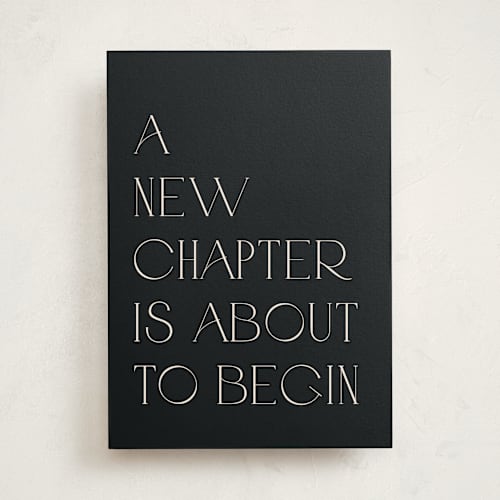 This is a ink graduation cards with standard by Ana de Sousa called chapter one printing on signature in greeting cards