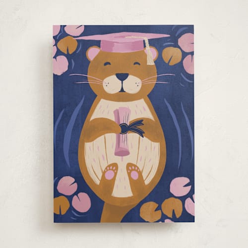This is a lake graduation cards with standard by Gina Grittner called otterly proud printing on signature in greeting cards
