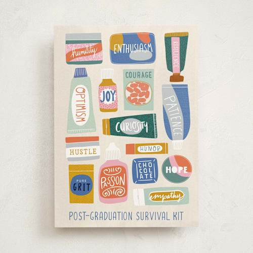This is a cream graduation cards with standard by Nadia Hassan called essentials printing on signature in greeting cards