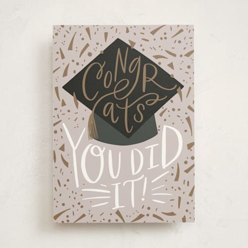 This is a stone graduation cards with standard by Alethea and Ruth called congrats hat printing on signature in greeting cards