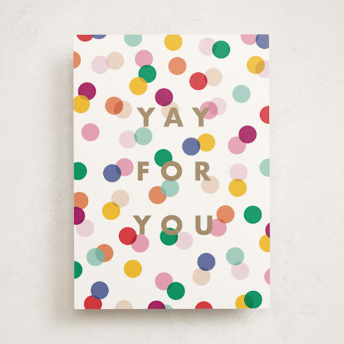 This is a polka dot graduation cards with standard by Ellen Schlegelmilch called yay for you printing on signature in greeting cards