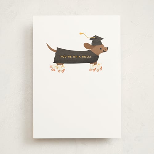 This is a bone graduation cards with standard by Itsy Belle Studio called on a roll printing on signature in greeting cards