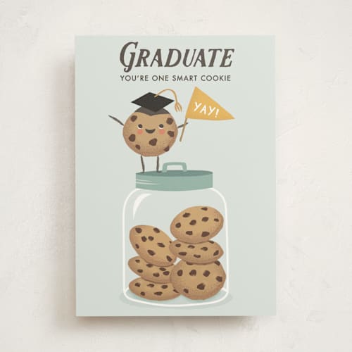 This is a cookies graduation cards with standard by Karidy Walker called one smart cookie printing on signature in greeting cards