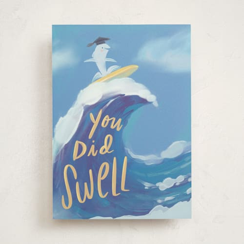 This is a ocean graduation cards with standard by Lori Wemple called swell printing on signature in greeting cards