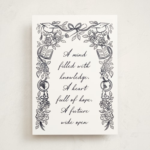 This is a cloud graduation cards with standard by Jamie Alexander called future in bloom printing on signature in greeting cards