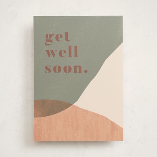 This is a moss get well soon cards with standard by Stevee Gomez called get well printing on signature in greeting cards
