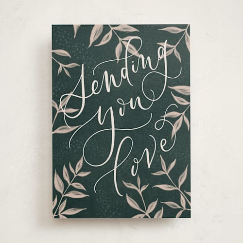 This is a forest get well soon cards with standard by Ink Moth Creative called a note of love printing on signature in greeting cards