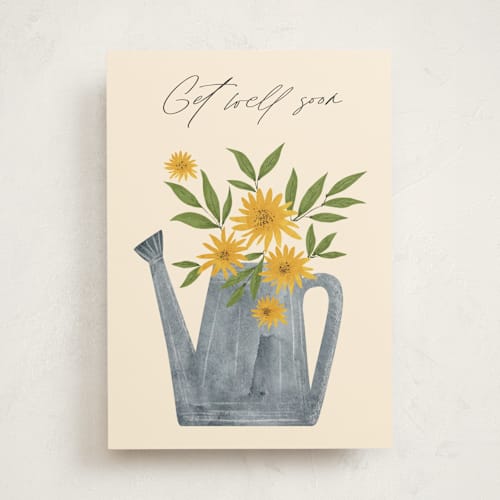 This is a sunflower get well soon cards with standard by Marina Onoprienko called sun flowers printing on signature in greeting cards
