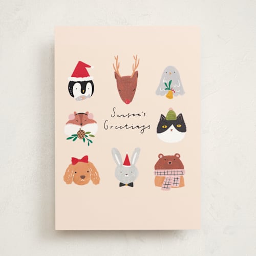 This is a cream greeting cards with standard by Cindy Chu called inside: wishing you a christmas that’s merry, bright and filled with fun. printing on signature in greeting cards
