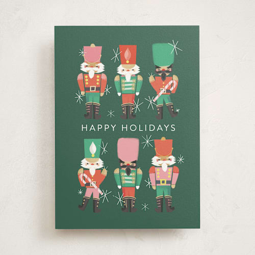 This is a jade greeting cards with standard by Itsy Belle Studio called nutcrackers printing on signature in greeting cards