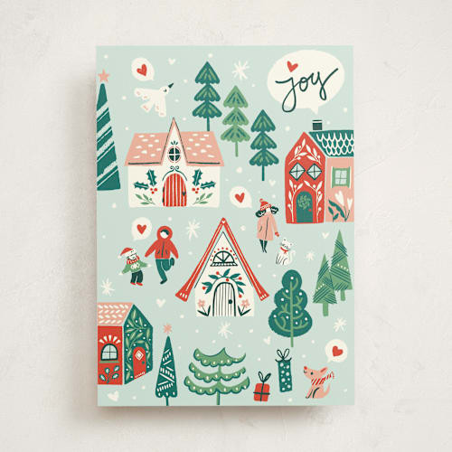 This is a winter sky greeting cards with standard by Vivian Yiwing called spread joy printing on signature in greeting cards