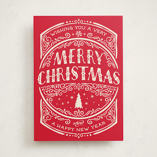 This is a holly greeting cards with standard by GeekInk Design called christmas frame printing on signature in greeting cards