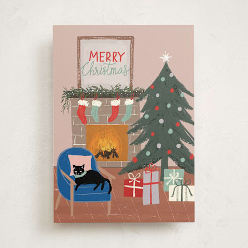 This is a christmas tree greeting cards with standard by Cass Loh called no other place like home printing on signature in greeting cards