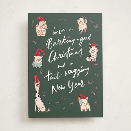 This is a grass greeting cards with standard by Creo Study called barking holiday printing on signature in greeting cards