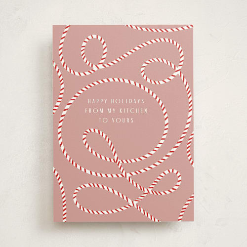 This is a blush greeting cards with standard by Katharine Watson called kitchen twine printing on signature in greeting cards