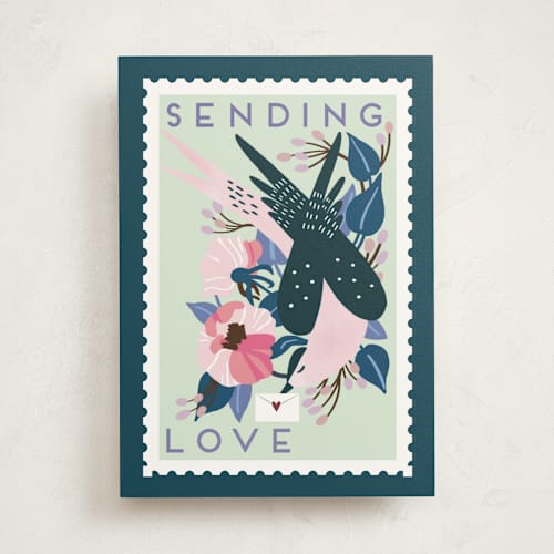 This is a pond friendship cards with standard by Eve Schultz called postage stamp printing on signature in greeting cards