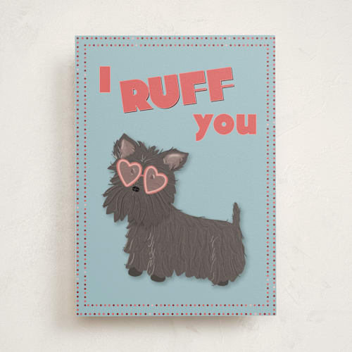 This is a powder friendship cards with standard by Hannah Knaphus called ruff you printing on signature in greeting cards