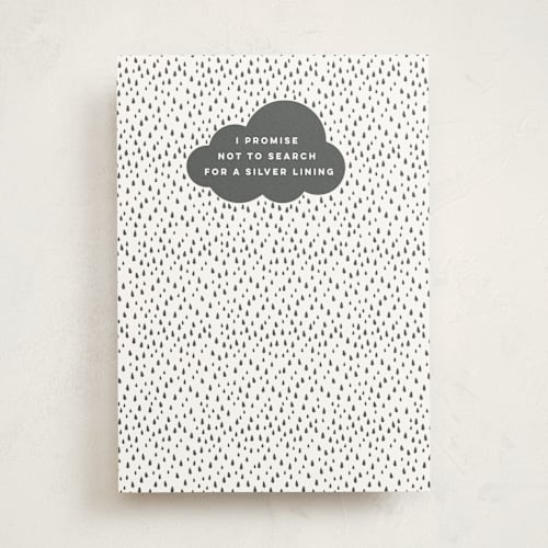 This is a clouds friendship cards with standard by Jessie Steury called standing in the rain printing on signature in greeting cards