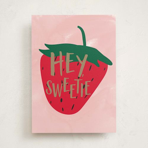 This is a strawberry friendship cards with standard by Erika Firm called sweetie strawberry printing on signature in greeting cards