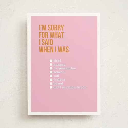 This is a carnation friendship cards with standard by Celeste Duffy called sorry. printing on signature in greeting cards