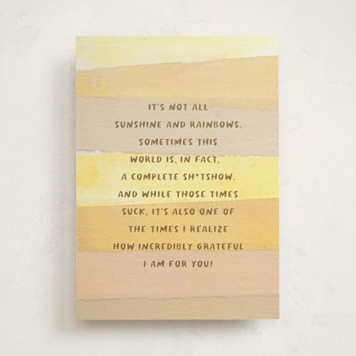 This is a sunshine friendship cards with standard by Sara Hicks Malone called no filter friend printing on signature in greeting cards