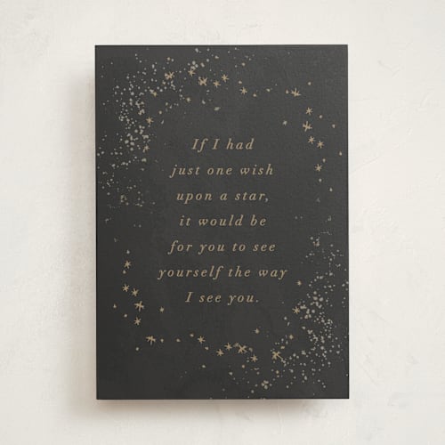 This is a coal friendship cards with standard by AK Graphics called just perfect printing on signature in greeting cards