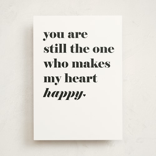 This is a snow friendship cards with standard by Alexandra Cohn called happy heart printing on signature in greeting cards