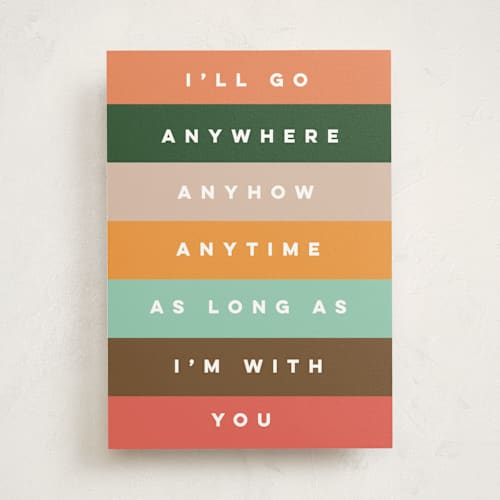 This is a rainbow friendship cards with standard by Lissabeth Anglin called with you printing on signature in greeting cards