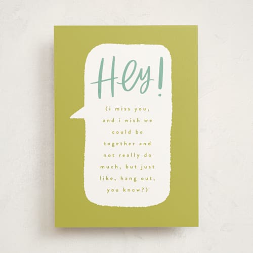 This is a highlighter friendship cards with standard by Alethea and Ruth called missing you printing on signature in greeting cards