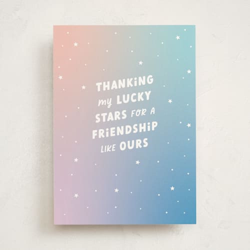This is a twilight friendship cards with standard by Carly Reed Walker called lucky stars printing on signature in greeting cards