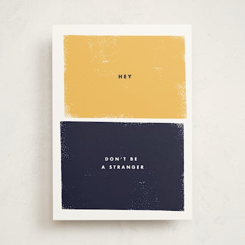This is a navy friendship cards with standard by Sumak Studio called stranger printing on signature in greeting cards