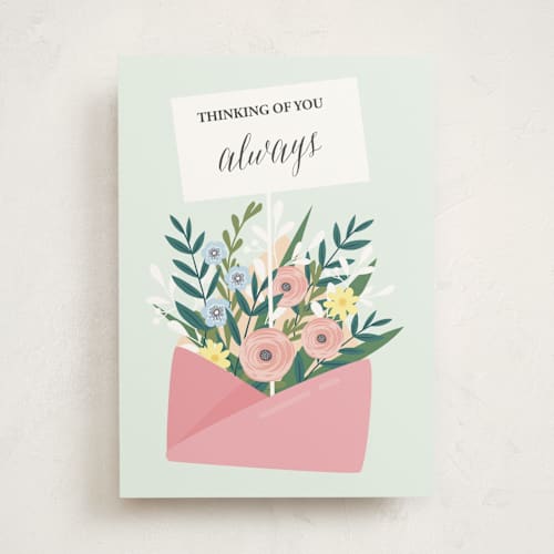 This is a mint friendship cards with standard by Oma N. Ramkhelawan called thinking of you always printing on signature in greeting cards