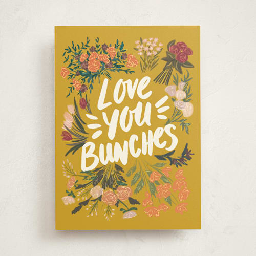 This is a marigold friendship cards with standard by Shiny Penny Studio called love you bunches printing on signature in greeting cards