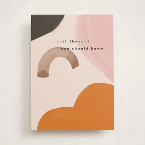 This is a cream friendship cards with standard by Creo Study called thought you should know printing on signature in greeting cards