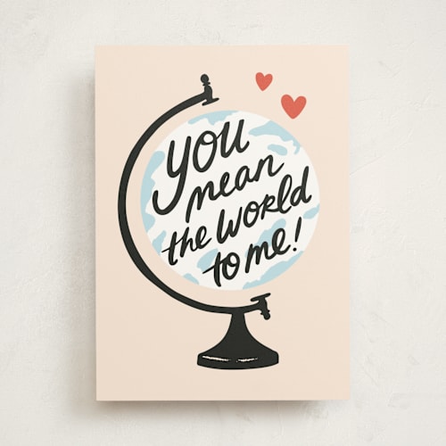 This is a peach friendship cards with standard by chocomocacino called taffy printing on signature in greeting cards