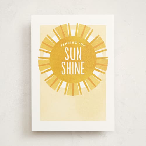 This is a sun friendship cards with standard by Jen Banks called sunshine printing on signature in greeting cards