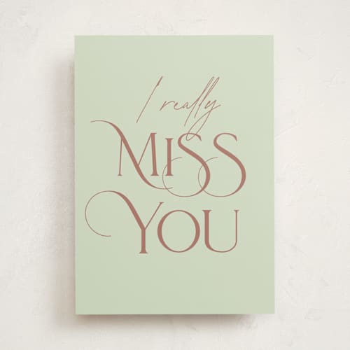 This is a mint friendship cards with standard by Benita Crandall called i really miss you printing on signature in greeting cards