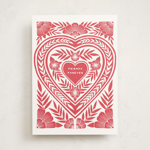 This is a heart friendship cards with standard by Katharine Watson called printed heart printing on signature in greeting cards