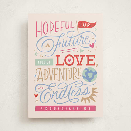 This is a coral friendship cards with standard by Kristen Smith called endless possibilities printing on signature in greeting cards