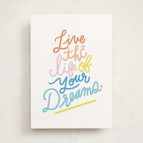 This is a rainbow birthday cards for kids with standard by Marabou Design called dream on printing on signature in greeting cards