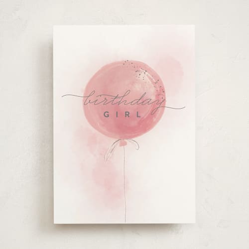 This is a poppy birthday cards for kids with standard by Lucrecia Caporale called sweet balloon printing on signature in greeting cards