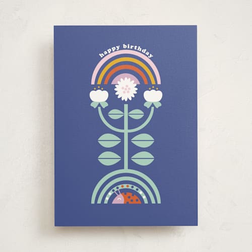 This is a berry birthday cards for kids with standard by Corinne Malesic called little garden printing on signature in greeting cards