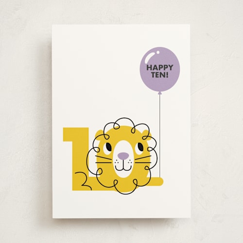 This is a sunflower birthday cards for kids with standard by mo kelley called happy ten printing on signature in greeting cards