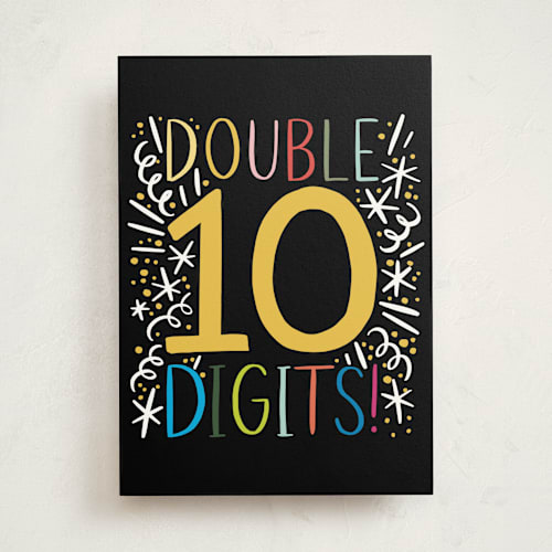 This is a midnight birthday cards for kids with standard by Alethea and Ruth called double digits printing on signature in greeting cards