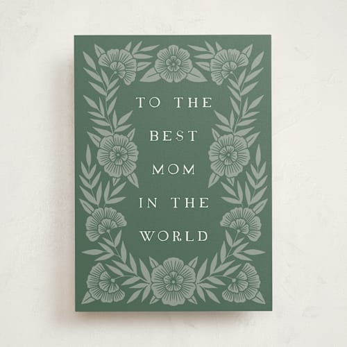 This is a emerald mothers day cards with standard by Katharine Watson called bold floral mom printing on signature in greeting cards